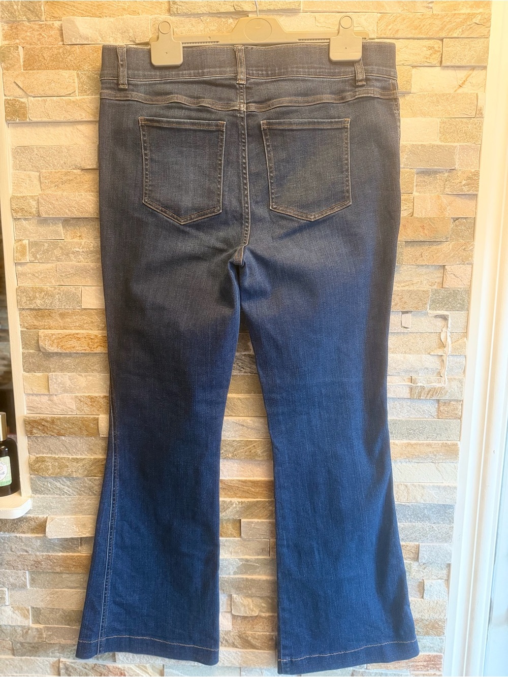 SPANX Dark Blue High-Rise Flare Jeans - Picture 5 of 13